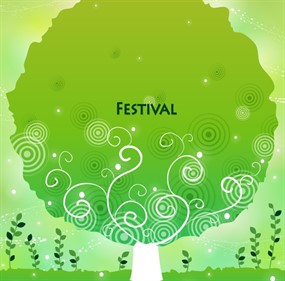 绿色大树矢量图下载